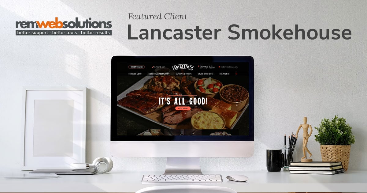Lancaster Smokehouse website on a computer monitor